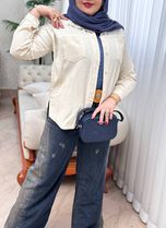 شومیز لینن حصیری 3086