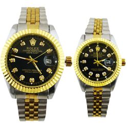 ست ساعت مچی عقربه ای زنانه و مردانه مدل تاریخ دار دیت جاست