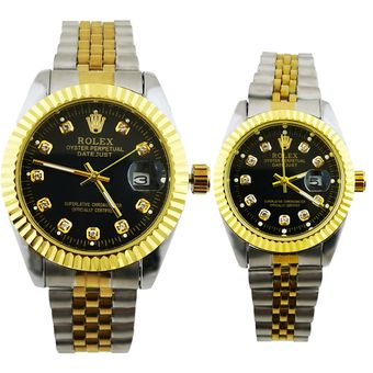 ست ساعت مچی عقربه ای زنانه و مردانه مدل تاریخ دار دیت جاست