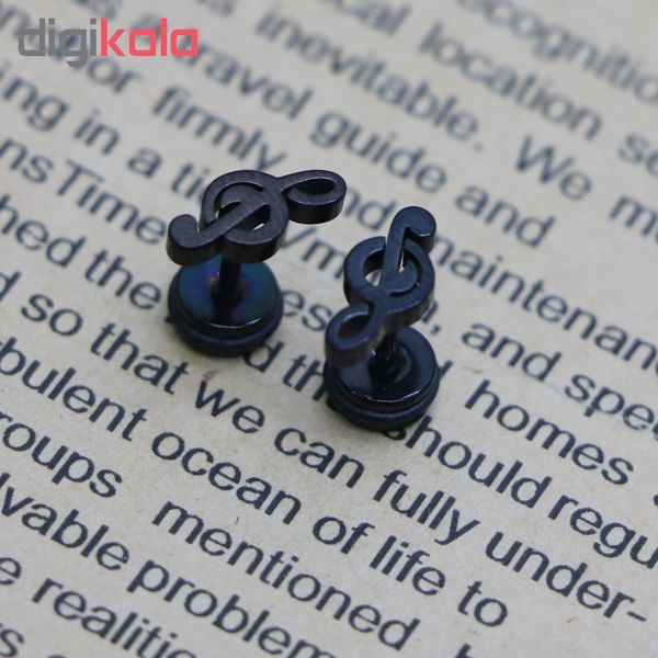 پیرسینگ گوش طرح نت موسیقی کد Ps05 بسته 2 عددی