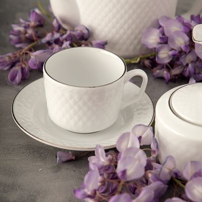 ست فنجان و نعلبکی 12 پارچه 6 نفره چینی زرین ایران مدل چای خوری رادیانس 8 سمن درجه 3