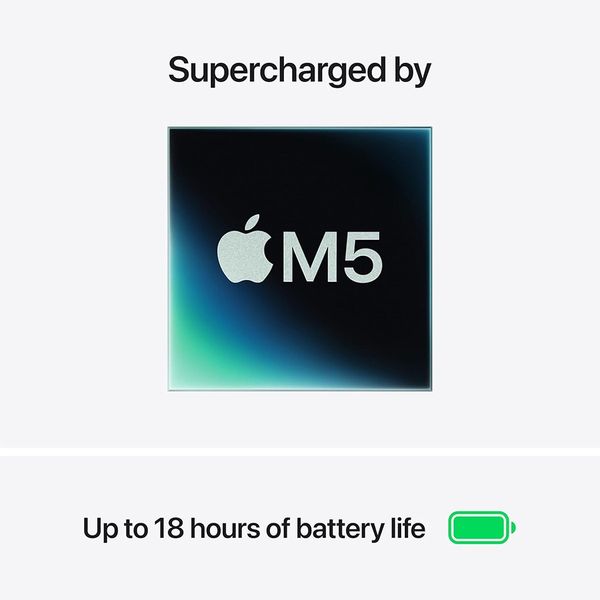 لپ تاپ 13.6 اینچی اپل مدل MacBook LLA-M5-16GB RAM-512GB SSD