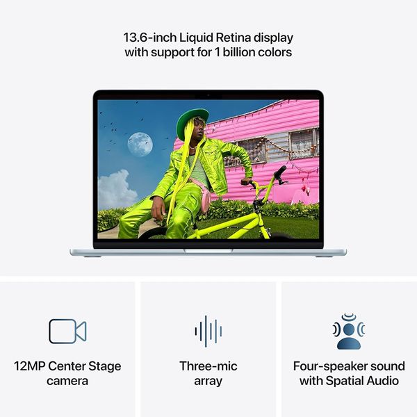 لپ تاپ 13.6 اینچی اپل مدل MacBook LLA-M5-16GB RAM-512GB SSD