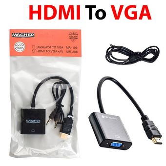 تبدیل HDMI به VGA مچر Macher همراه با کابل صدا