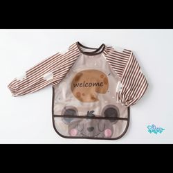 پیشبند آستین دار مخمل ضد آب طرح موش بازیگوش