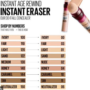 کانسیلر میبلین Maybelline اصل مدل اریزر Eraser ضد چروک و ضد تیرگی (رنگ را از لیست کشویی انتخاب کنید)