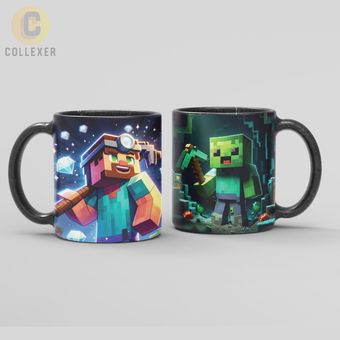 ماگ بازی ماینکرافت (Minecraft) کد 02  (معمولی ، مشکی ، حرارتی)