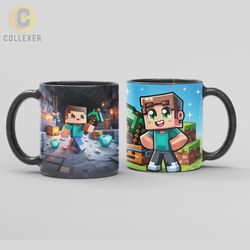 ماگ بازی ماینکرافت (Minecraft) کد 03 (معمولی ، مشکی ، حرارتی)