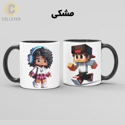 ماگ بازی ماینکرافت (Minecraft) کد 23 (سفید ، مشکی ، حرارتی)