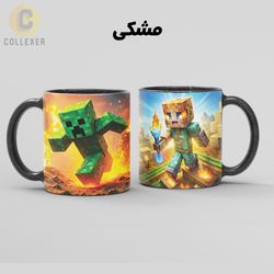 ماگ بازی ماینکرافت (Minecraft) کد 27 (سفید ، مشکی ، حرارتی)