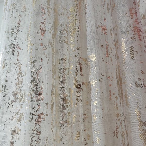 پرده تیکو دکو مدل حریر ژورژت طلاکوب شش چین سایز 225x280 سانتیمتر مجموعه دو عددی*866