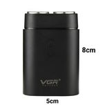 ماشین اصلاح موی صورت وی جی ار مدل 341، طراحی ارگونومیک، منبع انرژی با باتری، تکنولوژی اصلاح به صورت برش چرخشی، مدت زمان شارژ 60