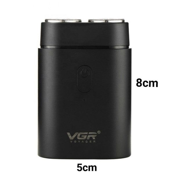 ماشین اصلاح موی صورت وی جی ار مدل 341، طراحی ارگونومیک، منبع انرژی با باتری، تکنولوژی اصلاح به صورت برش چرخشی، مدت زمان شارژ 60