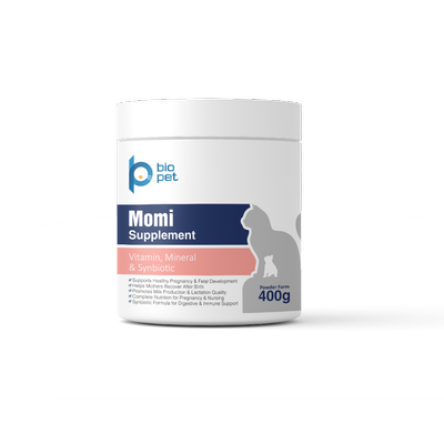 مکمل گربه آبستن و شیرده بایو پت مدل Momi وزن 400 گرم
