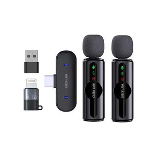 ست میکروفن بی سیم گرین لاین مدل GM-76X با درگاه اتصال USB-C/لایتنینگ/USB-A