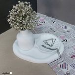 ست 3 تکه گلدان و استند جواهرات بتنی مدل دفرمه کد T08