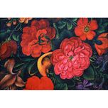 رومیزی مدل مخمل طرح گل و مرغ کد 92