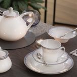 سرویس غذاخوری 108 پارچه 12 نفر چینی زرین ایران مدل وایت رز سری شهرزاد درجه یک