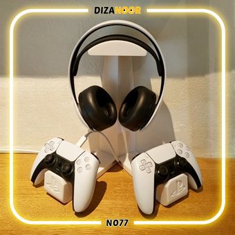 پایه نگهدارنده رومیزی هدفون و دسته بازی طرح پلی استیشن دیزانور کد N077