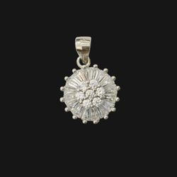 آویز گردنبند نقره زنانه مدل گل جواهری کد 001