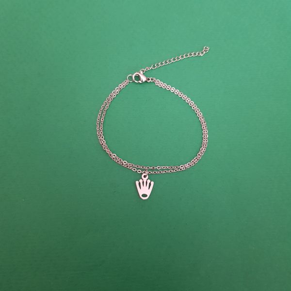 دستبند زنانه مدل دو لاین طرح تاج