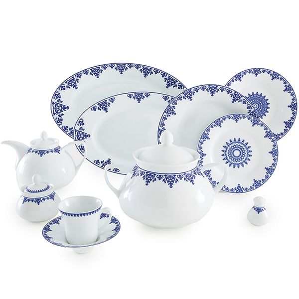 سرویس غذاخوری 108 پارچه چینی زرین ایران مدل شهرزاد سمرقند درجه یک