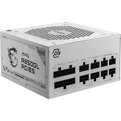 Power Supply MSI MAG A850GL PCIE5 Gold 850W White