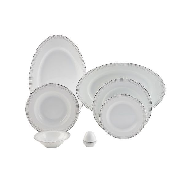 سرویس غذاخوری 28 پارچه چینی زرین ایران سری ایتالیا اف مدل مون بلان درجه عالی