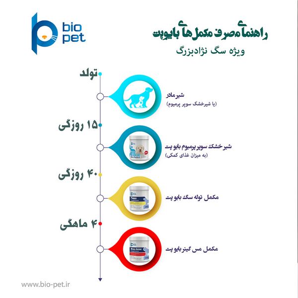 مکمل عضله‌ساز سگ بایو پت مدل Mass Gainer وزن 400 گرم