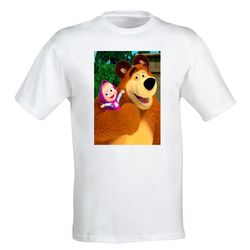 تیشرت دخترانه طرح میشا و ماشا کد 700