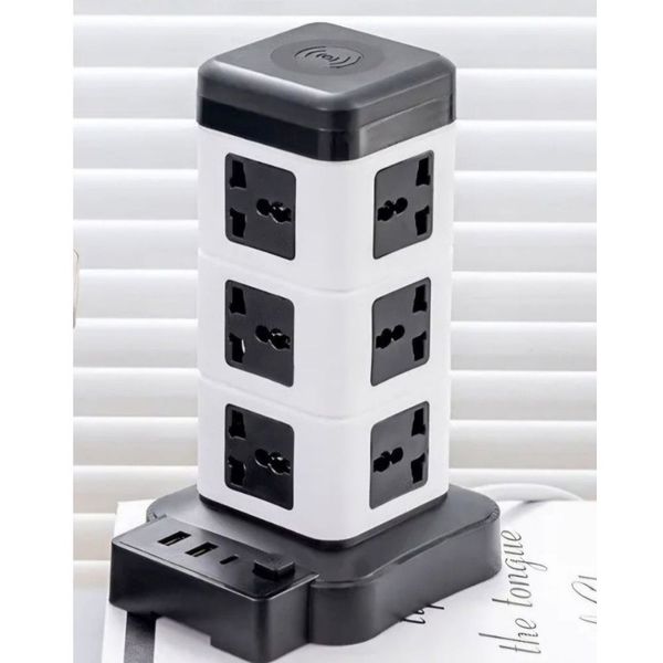 چندراهی برق ایستاده هوشمند 2500 وات مدل Intelligent Vertical Socketبرج با شارژر USB و وایرلس