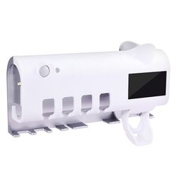 جا مسواکی و خمیر دندان ریز اتوماتیک مدل JX-5588 | استریل‌کننده UV، دیواری، بدون نیاز به سوراخکاری
