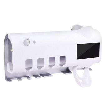 جا مسواکی و خمیر دندان ریز اتوماتیک مدل JX-5588 | استریل‌کننده UV، دیواری، بدون نیاز به سوراخکاری