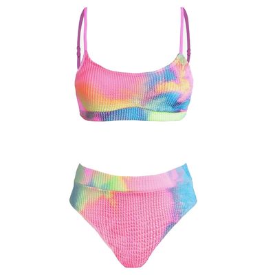 مایو زنانه کاپشی مدل بیکینی ابر و بادی پاستلی