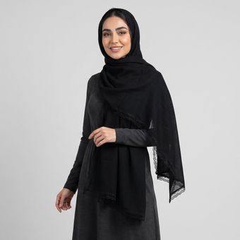 شال زنانه مدل نخی ساده وال اسلپ جدید دور دانتل کد 9030
