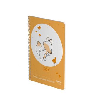 دفتر زبان سه خط 60 برگ روباه نارنجی الیپون (Elipon)