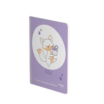 دفتر زبان سه خط 60 برگ روباه الیپون (Elipon)