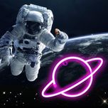 چراغ دیواری مدل تابلو نئون فلکسی نیونی طرح زحل