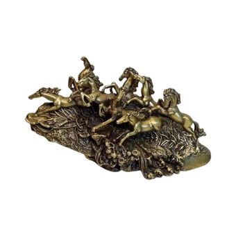 مجسمه برنزی مدل گله اسب 8 تایی طرح پتینه کد CHINA1