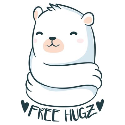 استیکر لپ تاپ وی وین آرت طرح Free Hugz مدل P67