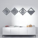 دیوارکوب مدل عناصر چهارگانه طرح لوزی مجموعه 4 عددی