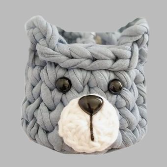 سبد قلاب بافی تریکو طرح خرس کد 25