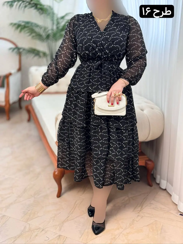 پیراهن حریر طبقه ای 3170