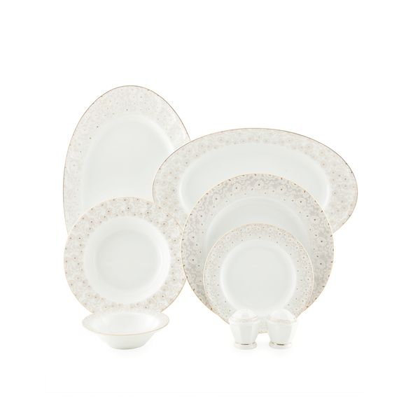  سرویس غذاخوری 29 پارچه چینی زرین ایران مدل نئوکلاسیک کاررا گلد درجه عالی