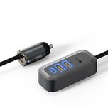 "شارژر فندکی 100 وات پرووان مدل PCG23 – فست شارژ + دو پورت USB و Type-C"