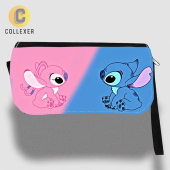 کیف دستی و جامدادی طرح استیچ آبی و صورتی (Stitch) - کد 01