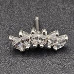 پیرسینگ نقره زنانه آی ام مدل جواهری لوکس