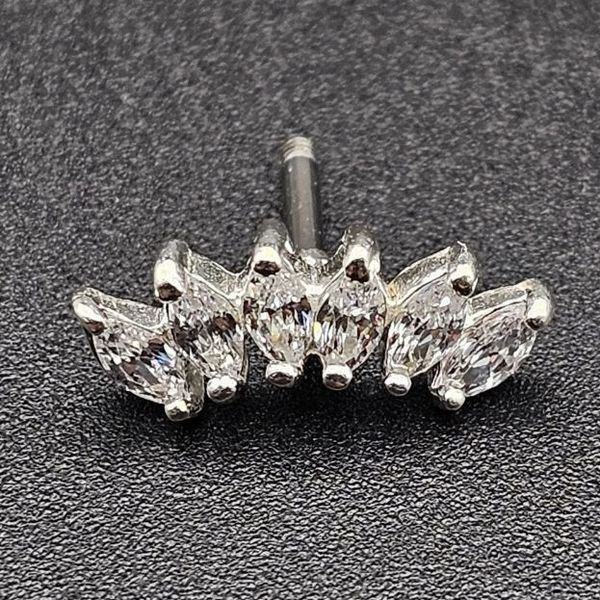 پیرسینگ نقره زنانه آی ام مدل جواهری لوکس