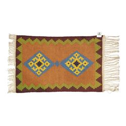 گلیم دستباف داچوب مدل طرح لوزی ابعاد 60*90 سانتیمتر