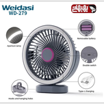 پنکه شارژی ویداسی WD-279 چراغ دار